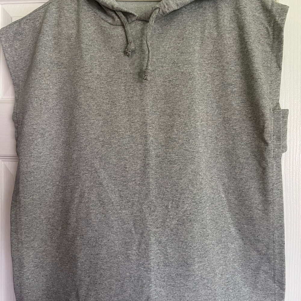 SHEIN Gray Sleeveless Hoodie Top